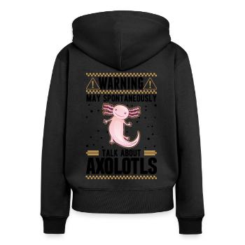 Axolotl Geschenk Schwanzlurch - Frauen Premium Bio Zip Hoodie - Schwarz - Hinten - Julia (174cm)