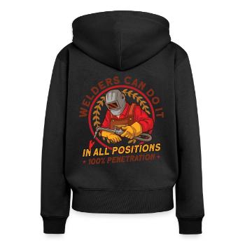 Welder Wife Funny Funny Welding Girlfriend Gift - Frauen Premium Bio Zip Hoodie - Schwarz - Hinten - Julia (174cm)