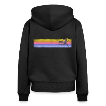 Running Runner Half Marathon Retro - Women's Premium Organic Zip Hoodie - black - Back - Julia (174cm)