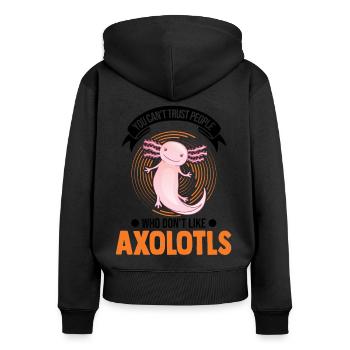 Axolotl Gift Tail Lurch Axolotl - Women's Premium Organic Zip Hoodie - black - Back - Julia (174cm)