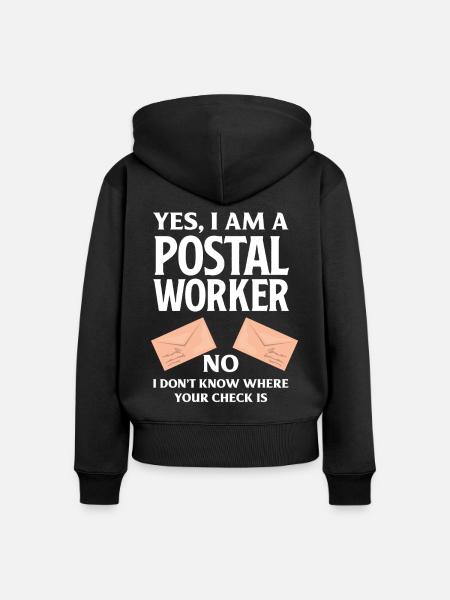 Postbeamte Lustiger Spruch - Frauen Premium Bio Zip Hoodie - Schwarz