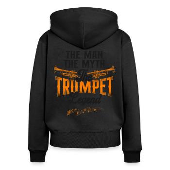 Trompettiste Vintage L’Homme Le - Sweat à capuche zippé Premium bio Femme - noir - Dos - Julia (174cm)