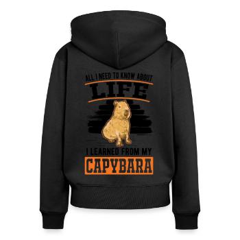 Capybara Wasserschwein Capibara - Women's Premium Organic Zip Hoodie - black - Back - Julia (174cm)