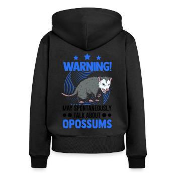Opossum Geschenk Possum Beutelratte - Frauen Premium Bio Zip Hoodie - Schwarz - Hinten - Julia (174cm)