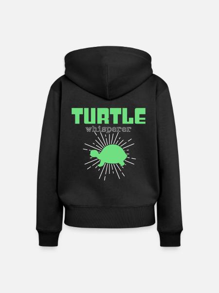 Schildkröten Flüsterer - Frauen Premium Bio Zip Hoodie - Schwarz