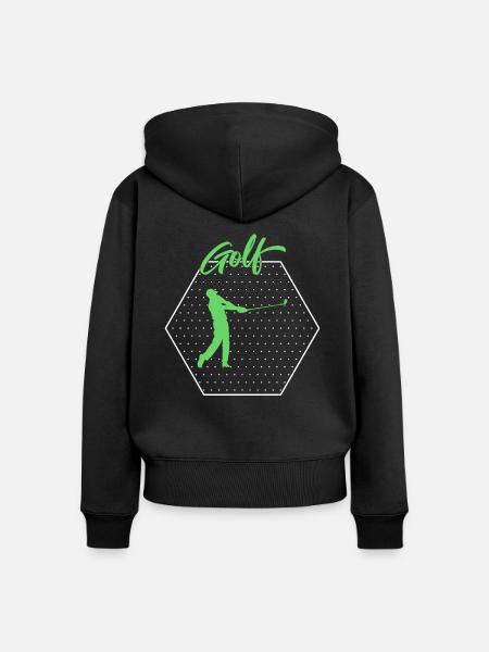 golf - Frauen Premium Bio Zip Hoodie - Schwarz