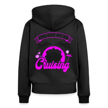 Croisière Vacances Fille que Vous aviez - Sweat à capuche zippé Premium bio Femme - noir - Dos - Julia (174cm)