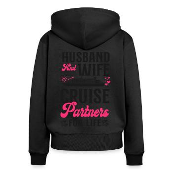 Cruise Ship Vacation Marriage - Frauen Premium Bio Zip Hoodie - Schwarz - Hinten - Julia (174cm)