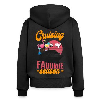 Cruise Ship Vacation Girl Cruising - Women's Premium Organic Zip Hoodie - black - Back - Julia (174cm)