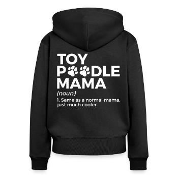 Cadeau de propriétaire de chien caniche - Sweat à capuche zippé Premium bio Femme - noir - Dos - Julia (174cm)