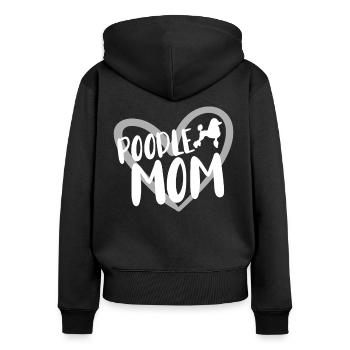 Cadeau pour propriétaire de chien caniche - Sweat à capuche zippé Premium bio Femme - noir - Dos - Julia (174cm)