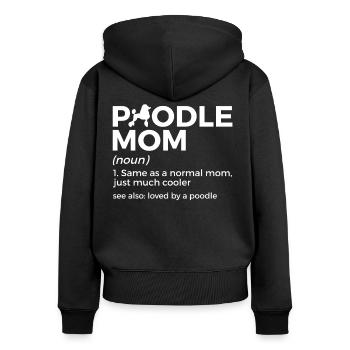 Cadeau de propriétaire de chien caniche - Sweat à capuche zippé Premium bio Femme - noir - Dos - Julia (174cm)