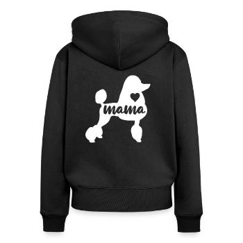 Pudel Hundebesitzer Geschenk - Frauen Premium Bio Zip Hoodie - Schwarz - Hinten - Julia (174cm)