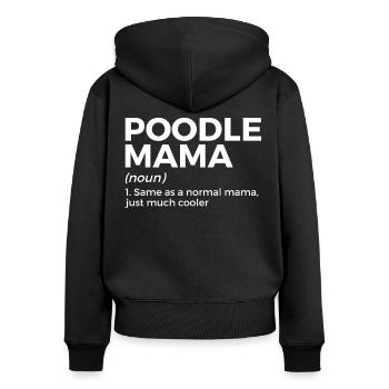 Cadeau de propriétaire de chien caniche - Sweat à capuche zippé Premium bio Femme - noir - Dos - Julia (174cm)
