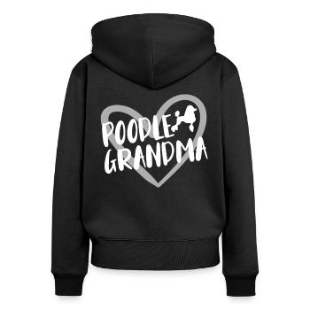 Cadeau pour propriétaire de chien caniche - Sweat à capuche zippé Premium bio Femme - noir - Dos - Julia (174cm)
