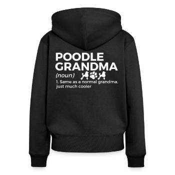 Cadeau pour propriétaire de chien caniche - Sweat à capuche zippé Premium bio Femme - noir - Dos - Julia (174cm)