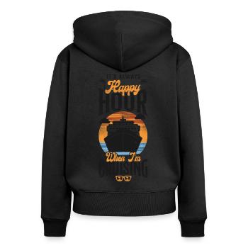 Cruise Ship Vacation Vintage It's - Frauen Premium Bio Zip Hoodie - Schwarz - Hinten - Julia (174cm)