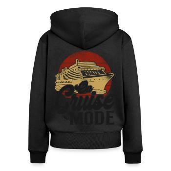 Cruise Ship Vacation Vintage On - Frauen Premium Bio Zip Hoodie - Schwarz - Hinten - Julia (174cm)