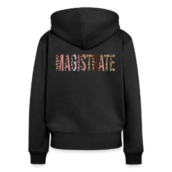 Richter - Frauen Premium Bio Zip Hoodie - Schwarz - Hinten - Julia (174cm)