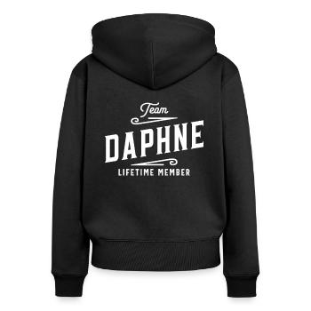 Team Daphne Lifetime Member Personalized Name - Women's Premium Organic Zip Hoodie - black - Back - Julia (174cm)