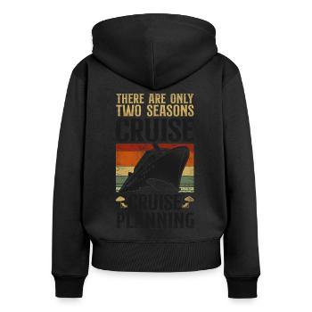 Cruise Ship Vacation Vintage There - Women's Premium Organic Zip Hoodie - black - Back - Julia (174cm)