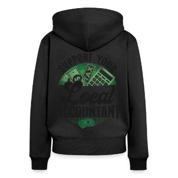Accountant Bookkeeper Accounting - Women's Premium Organic Zip Hoodie - black - Back - Julia (174cm)