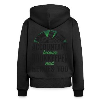 Accountant Bookkeeper Accounting - Women's Premium Organic Zip Hoodie - black - Back - Julia (174cm)