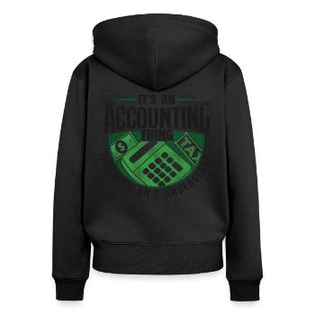 Accountant Bookkeeper Accounting - Women's Premium Organic Zip Hoodie - black - Back - Julia (174cm)