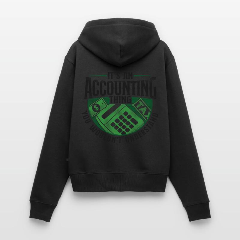 Comptable Comptable Comptable Comptabilité Sweat à capuche zippé Premium bio Femme