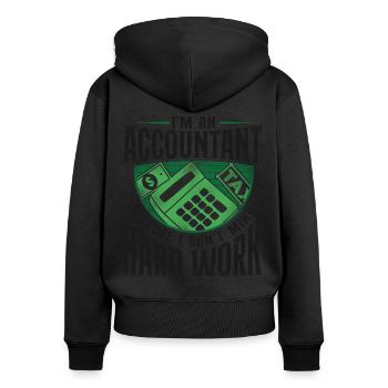 Accountant Bookkeeper Accounting - Frauen Premium Bio Zip Hoodie - Schwarz - Hinten - Julia (174cm)