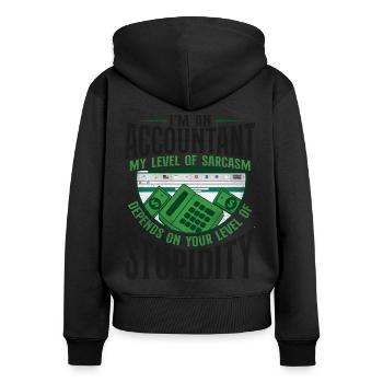Accountant Bookkeeper Accounting - Frauen Premium Bio Zip Hoodie - Schwarz - Hinten - Julia (174cm)