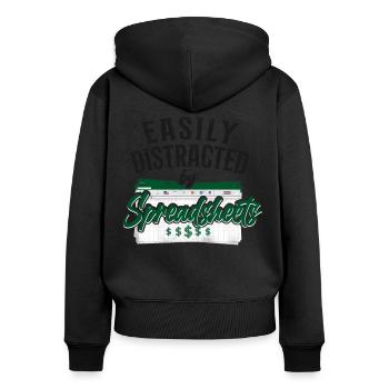 Comptable Comptable Comptable Comptabilité - Sweat à capuche zippé Premium bio Femme - noir - Dos - Julia (174cm)