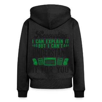 Comptable Comptable Comptable Comptabilité - Sweat à capuche zippé Premium bio Femme - noir - Dos - Julia (174cm)