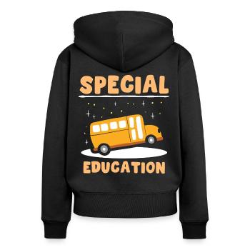 Sonderpädagogik Beruf Lehrer Sonderpädagoge - Frauen Premium Bio Zip Hoodie - Schwarz - Hinten - Julia (174cm)
