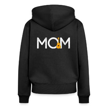 Guitare Mama - Sweat à capuche zippé Premium bio Femme - noir - Dos - Julia (174cm)