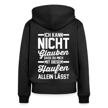 Jobwechsel Abschied Bester Kollege Neuer Job - Frauen Premium Bio Zip Hoodie - Schwarz - Hinten - Julia (174cm)