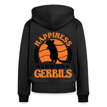 Gerbil Glück Racing Rat Germaaus - Women's Premium Organic Zip Hoodie - black - Back - Julia (174cm)