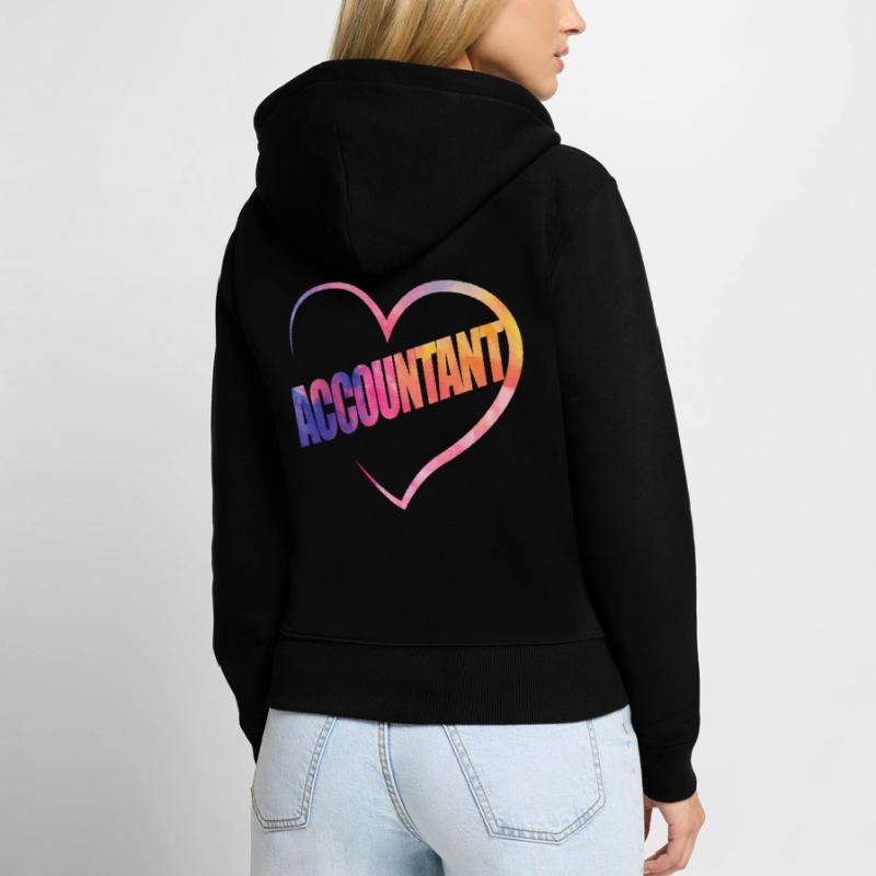 Comptable Comptable Comptable Comptabilité Sweat à capuche zippé Premium bio Femme
