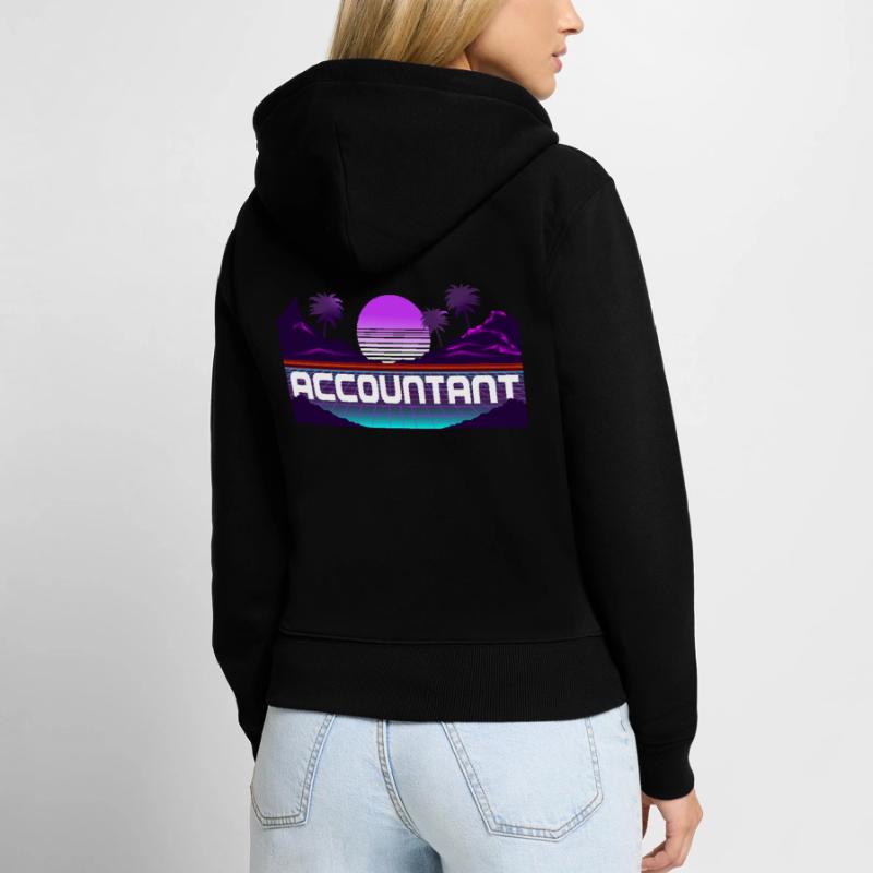 Comptable Comptable Comptable Comptabilité Sweat à capuche zippé Premium bio Femme