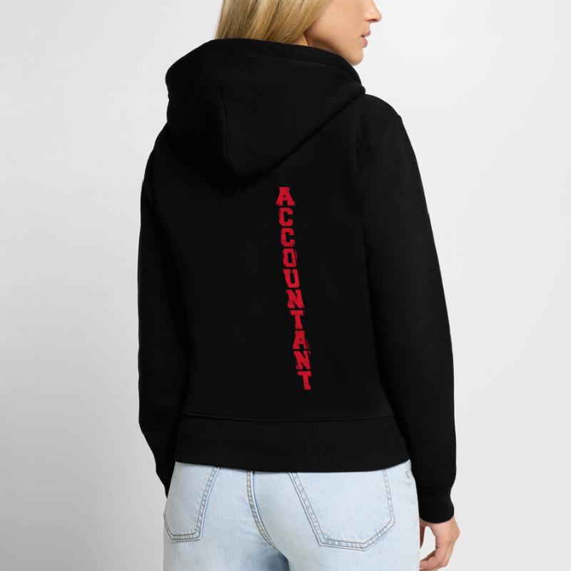 Comptable Comptable Comptable Comptabilité Sweat à capuche zippé Premium bio Femme