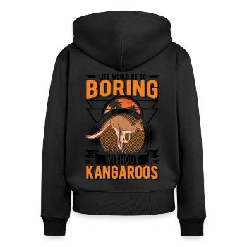 Australian Kangaroo Australia Kangaroo - Women's Premium Organic Zip Hoodie - black - Back - Julia (174cm)