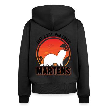 Marten Young Mink Badger Tree Marten - Women's Premium Organic Zip Hoodie - black - Back - Julia (174cm)