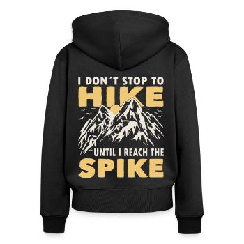 Randonnée Je ne m’arrête pas pour faire de la randonnée Trekking Randonneur - Sweat à capuche zippé Premium bio Femme - noir - Dos - Julia (174cm)