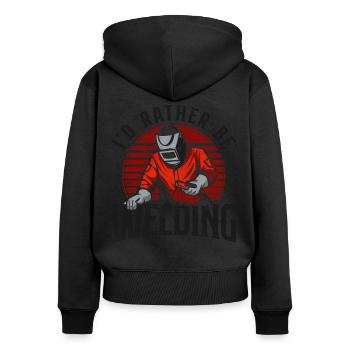 Welder Welding Vintage Retro I'd - Women's Premium Organic Zip Hoodie - black - Back - Julia (174cm)