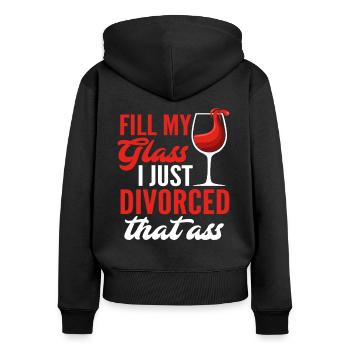 Scheidung Wein Scheidungsparty - Frauen Premium Bio Zip Hoodie - Schwarz - Hinten - Julia (174cm)