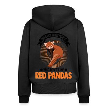 Red Panda Gift Cat Bear - Women's Premium Organic Zip Hoodie - black - Back - Julia (174cm)