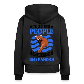 Red Panda Gift Cat Bear - Women's Premium Organic Zip Hoodie - black - Back - Julia (174cm)