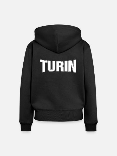 Turin - Frauen Premium Bio Zip Hoodie - Schwarz