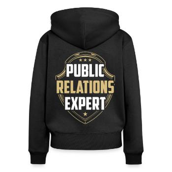Public Relations Expert Job PR Profession - Women's Premium Organic Zip Hoodie - black - Back - Julia (174cm)