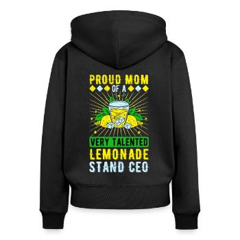 Limonadenverkäufer Limonadenstand Mutter - Frauen Premium Bio Zip Hoodie - Schwarz - Hinten - Julia (174cm)